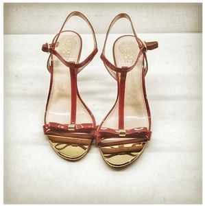 Vince Camuto Spicer Ankle Strap Red Heels 7.5M